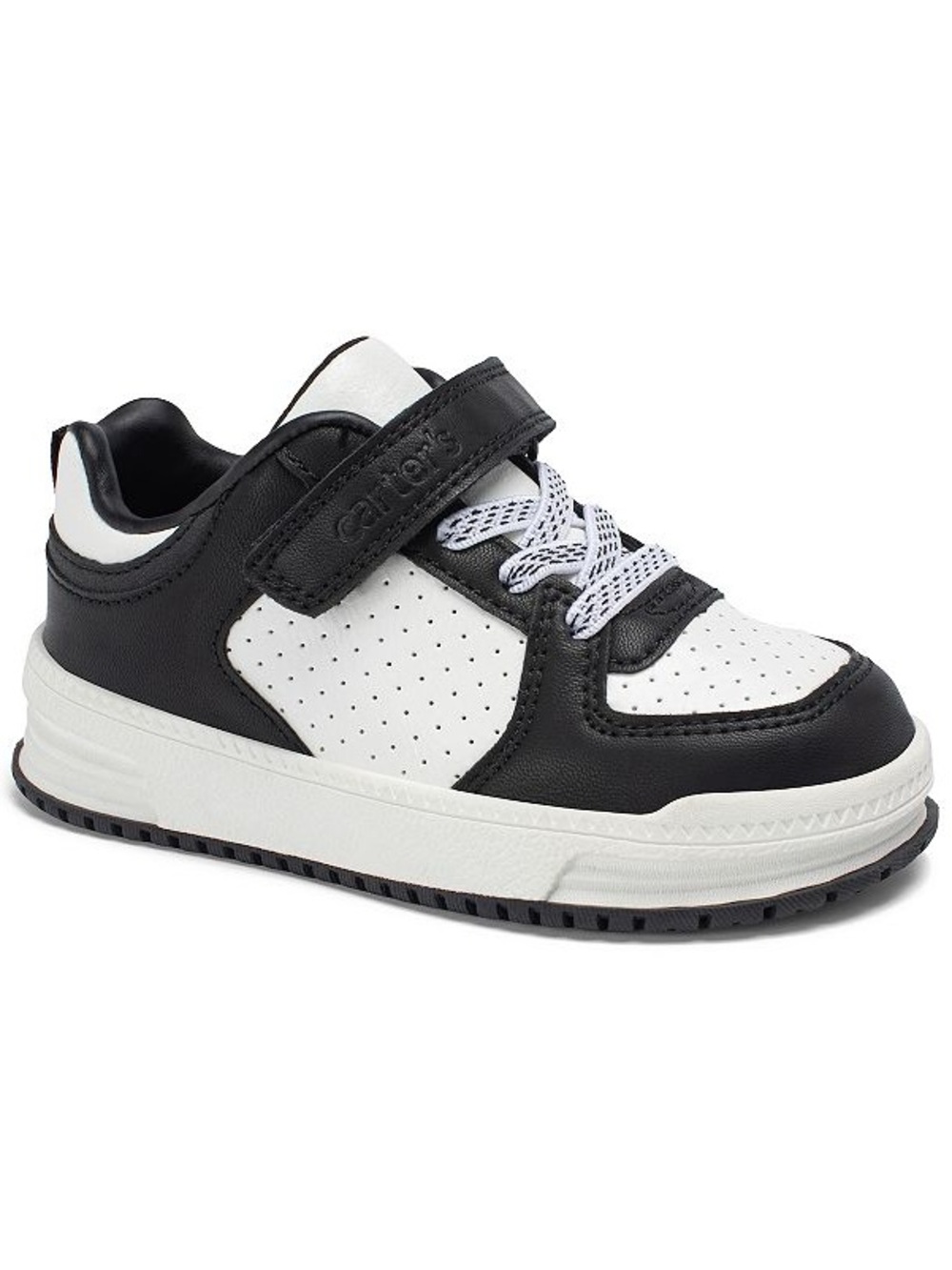 Carter's Black and White Velcro & Lace Kids Sneaker